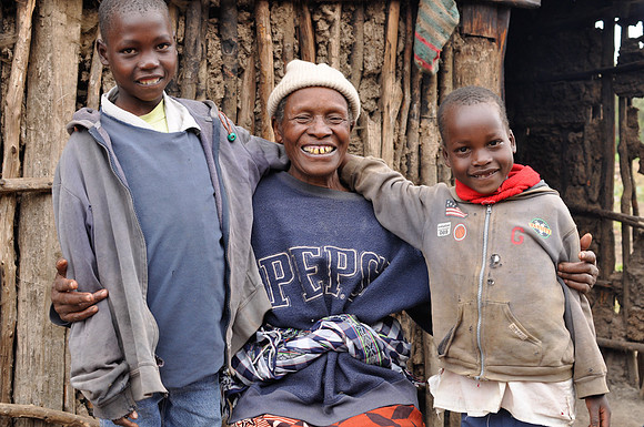 Mary Wanjiku with grandsons Philomon and Clinton