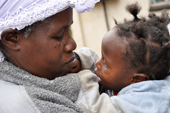 Kenyan grandmother with grandchild